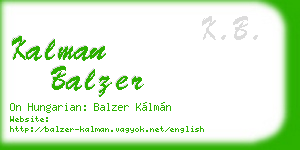 kalman balzer business card